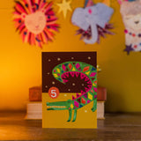 Hutch Cassidy - Age 5 'Party Croco' Children's Birthday Greetings Card: Nested/Naked