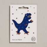 Petra Boase Ltd - Iron on Patch - Blue Dinosaur
